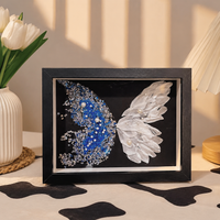 Butterfly Motif Frame, Box Frame, 8x10, Black Box Frame, 3D Butterfly Frame, MDF, 3D Photo Frame, Tabletop Use