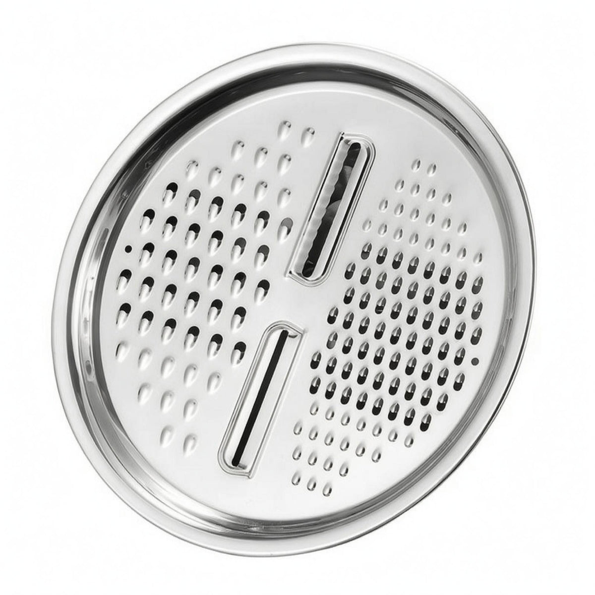 Dual Grating Stainless Steel Grater Lid Polished Finish Round Grater Lid Easy to Use Kitchen Tool Rust-Resistant