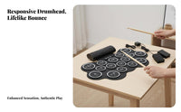 Portable Chinese traditional performance Percussion Machine Multiple Sounds Digital Drum Pad Earphall-in-one Output Electronic Musical Instrument expressive-sensitiveSensitive for children, Drummers, Rehearsals
