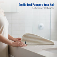 Microfiber Hair Drying Cap, Quick Absorbent Towel, Thick, Soft, For Long Hair, Random Stripe