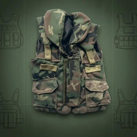 Flap Pockets Vest Front Zip Miniature Vest Padded Hooded Top Figure Accessory Stitched for Collectors, Hobbyists, Scene Display, Display