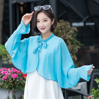 Women's Summer Chiffon Sun Protection Shawl for Driving and Outdoor Cycling