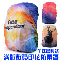Waterproof Backpack Rain Cover with Digital Print Dustproof Protector for Outdoor Hiking Camping