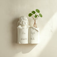Sculptural Angel Wall Vase Lightweight Angel Sculpture with Glass Vase Space-Saving Hydroponic Planter Indoor for Entryways
