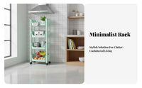 Multi-Tier Rolling Cart Space-Saving Rolling Storage Cart Mobile Shelving Unit Sturdy Multi-Tier Utility Trolley Easy Assembly