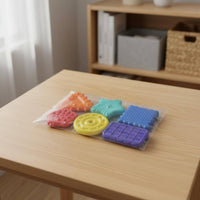 6 Pieces Stress Relief Textured Sensory Block Easy to Clean Silicone Sensory Stone Calming Textured Silicone Cube Quiet for Children