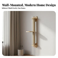 Solid Wood Wall-Mounted Cat Tree Space-Saving Cat Wall Furniture Integrated Design for Pet Lovers, Apartment Dwellers, Small Areas, Indoors, Apartments, Living Room