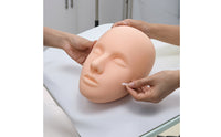 Face Inoculation Model with Ear Flat-Back Inoculation Training Mannequin Head Textured Silicone Face Model for Aesthetic Practitioners