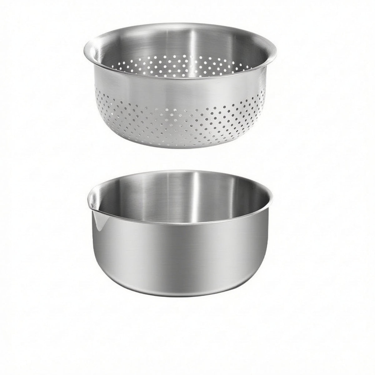 2 Pieces Perforated Colander with Mixing Bowl Nesting Colander and Mixing Bowl Set Rust-Resistant Bowls Food-Grade for Bakers, Kitchen