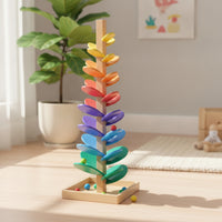 Multicolored Wooden Music Tree with Balls Educational Musical Marble Tree Sensory Wooden Ball Drop Toy Sturdy for Toddlers, Preschool
