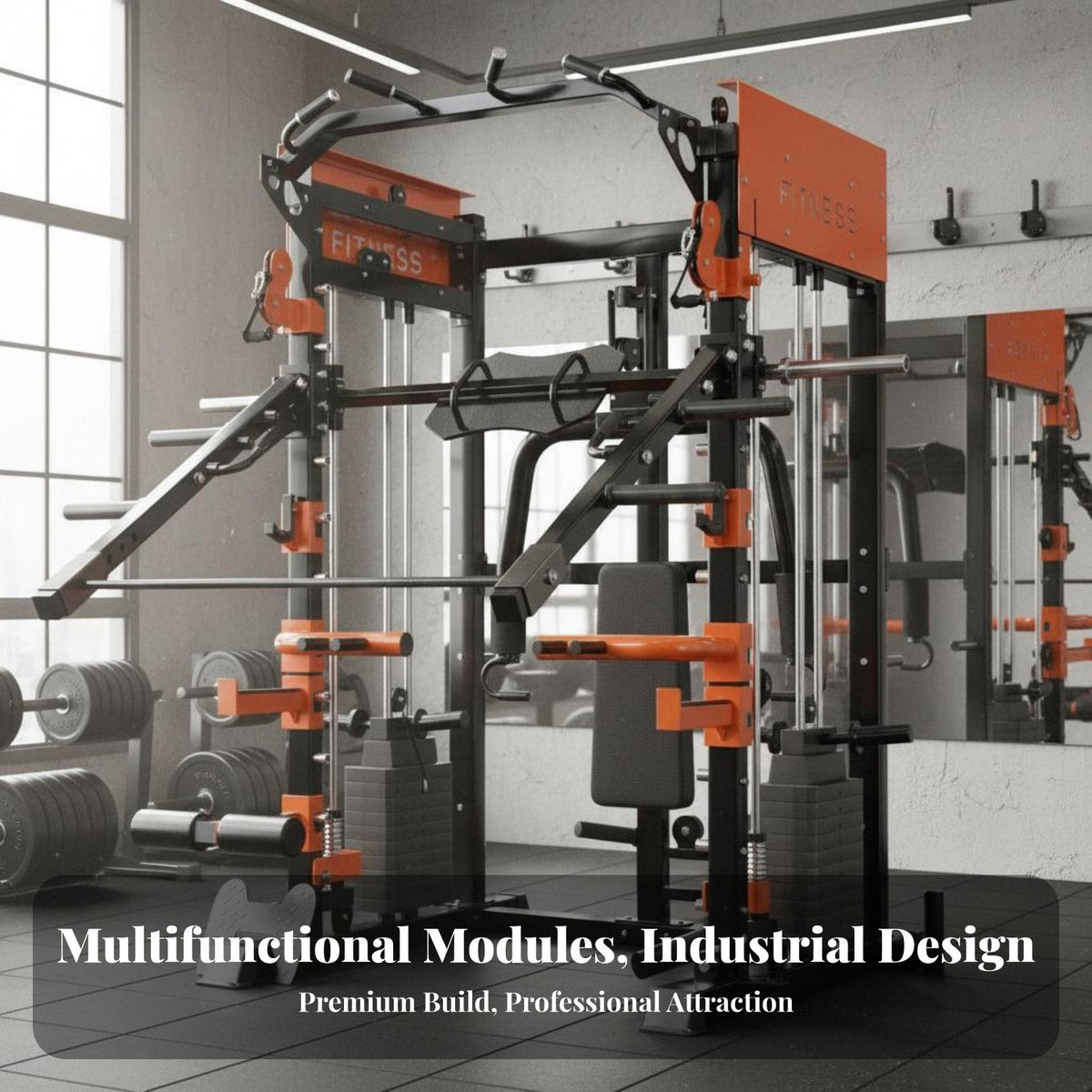 Complete Guided Machine Commercial Grade Guided Machine with Double Pulleys Full Body Workout Multi-Functional Home Gym Station for Bodybuilders