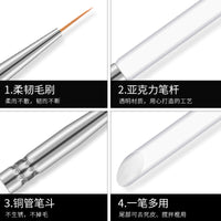 A·HER·N Crystal Handle Nail Art Liner Brush for Painting and Detailing