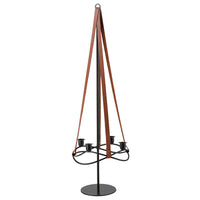 Creative Leather Belt Metal Candle Holder with Abstract Floating Design