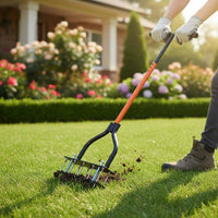 Long Handle Stand up Lawn Aerator Easy to Use Manual Turf Aerator Heavy Duty Lawn Punch Tool Rust Resistant