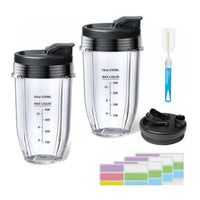 2 Pieces  Compatible Blender Cup Blender Cup with Sip Lid Food Grade Replacement Blending Vessel for Outdoors