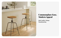 Nordic Design Adjustable rotating Counter Chair Minimalist and design Adjustable Pedestal Stool Stable Round Base Bar Seating Built-in Footrest for homeowners, Adults, Kitchen Island, Cafe, Pub