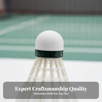 12 Pieces Stable Flight Feather Shuttlecock Long-Lasting Badminton Shuttlecock Cork Head for Advanced Players, Tournaments, Competitive Play