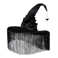 Halloween Witch Hat with Fringe Pointed Witch Hat Spooky Headwear Festive for Costume Parties