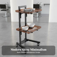 Anti-Smudge-Resistant Finish Hairdressing Tool Cart Space-Saving Foldable Salon Cart 360° Swivel Casters Mobile Beauty Trolley Large Capacity for Beauticians, Hairstylists, Spa Technicians, Barbershop, Home