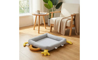 Dog Bed with Bolsters Portable Dog Bed with Handle Soft for Young Dogs, Living Room
