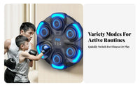 Space-Saving Design Wall-Mounted Electronic Punching Target Real-Time Display Smart Music Boxing Machine Rechargeable Wall Mounted Punching Target Shock-Absorbing for Adults, Families, Beginners, Home Gym