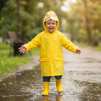 Kids Spacecraft Raincoat Waterproof Kids Duck Raincoat Water Resistant Cartoon Duck Rain Poncho for Preschoolers, Young Children, Outdoor Play