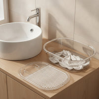 Laundry Basin with Washboard Lid Detachable for Dorm Rooms, Apartments, Students