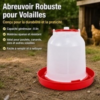 Automatic Siphon Waterer for Chickens, Thickened Polymer Bucket, For Family Chicken Coop and Small Backyards