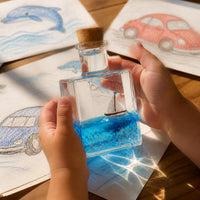 Creative Drifting Bottle Desktop Ornament with Fluid Motion - Pirate Ship Micro Landscape DIY Decor