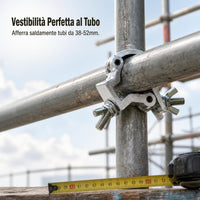 Heavy-Duty Aluminum Alloy Scaffolding Clamp for 48mm Steel Pipes, Single Coupler