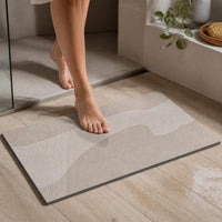 Japanese Style Diatomaceous Earth Bath Mat, Super Absorbent Non-Slip Quick Dry Floor Mat for Bathroom Entryway