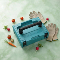 Turquoise Blue Plastic Toolbox Slimline Handheld Toolbox Rectangular Protective Equipment Case Black Handle