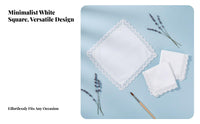 White Cotton Handkerchief Absorbent DIY Blank Handkerchief Soft for Crafters