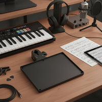 Rotatable Sound Card Tray Rotating Clamp-on Tray Metal Sound Card Holder Stable for Streamers, Podcasters