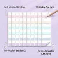 Colorful Index Tabs Sticky Markers for Studying, Repositionable Reading for Students, Fluorescent Bookmarks, 60 Pieces Light Pastel