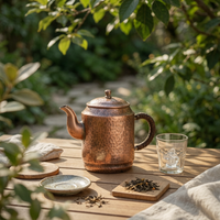 500 Ml Copper Teapot Lid Stovetop Teapot Elegant Pattern Houseware
