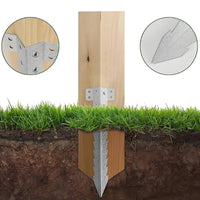 10 Pieces Galvanized Sleeper Bracket Heavy-Duty Metal Sleeper Bracket Screw Holes Galvanized Steel Stake for Fence Posts
