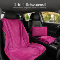 Travel Flannel Blanket with Pillow Bag, 2-in-1 Foldable Car and Airplane Throw