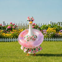 Lawn Goose Decoration Outfit Tropical Goose Dress with Swim Circle Bright