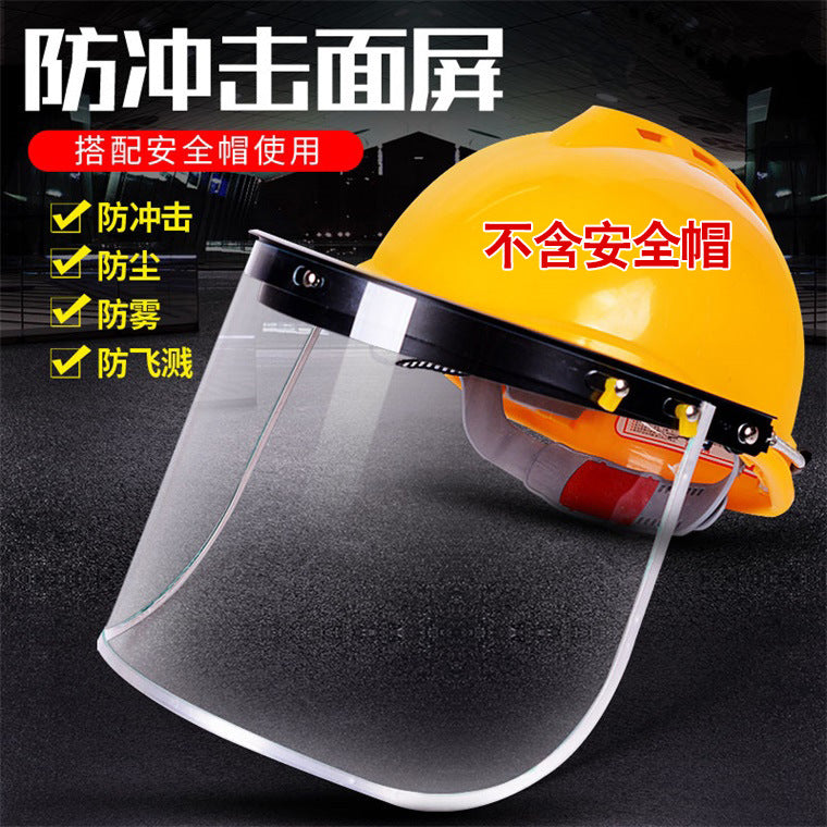 Aluminum Bracket Face Shield for Dust and Splash Protection, PVC/PC Visor, Requires Hard Hat
