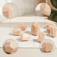 10 Pieces Wooden Stacking Stones Geometric Stacking Blocks Educational