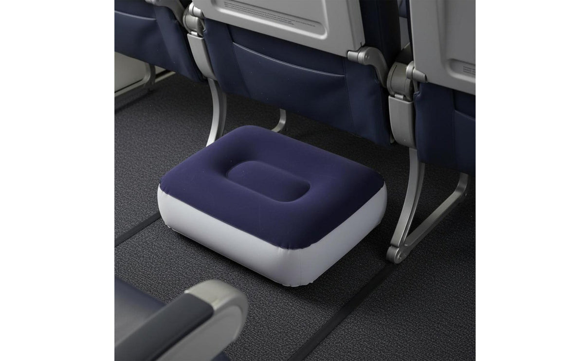 Inflatable Footrest Foldable Inflatable Foot Rest Travel Footrest Pillow Lightweight Flocked Travel Footstool for Office Workers