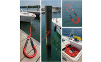 Shock Absorbing Bungee Dock Line with Loop and Slider Floating Bungee Dock Line Quick Attach Rope Water Sports for Kayakers