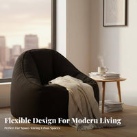 Signature design and aesthetic pouch chair Armchair Retro feel Oversized Corduroy Lounger space-saving Footprint Lounge Chair distinctive Shape for Students, Apartment Dwellers, Living Room, Balcony, Small areas, literary corner