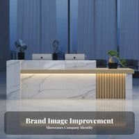 Salon Reception Counter Spacious Work Surface Modern Reception Desk Sturdy Build Cashier Checkout Counter for Business Owners, Office Managers