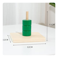 Vertical Stacking Peg Toy Rounded Wooden Stacking Toy Compact for Playroom, Kids