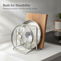 Stainless Steel Kitchen Countertop Lid and Cutting Board Rack
