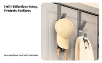 Vertical Door Hook Hanger Drill over the Door Hook Rack No Installation Required Home Storage Solution for Renters, Dorm Room, Entryway, Washroom