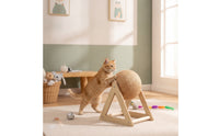 Interactive Rotating Cat Scratcher Ball Compact Cat Scratching Ball on Stand Space-Saving Pet Toy Stylish for Kittens