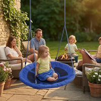 Segmented Panel Bird Nest Swing Padded Rim Round Nest Swing Loop Hangers Outdoor Play Gear Suspended
